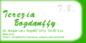 terezia bogdanffy business card